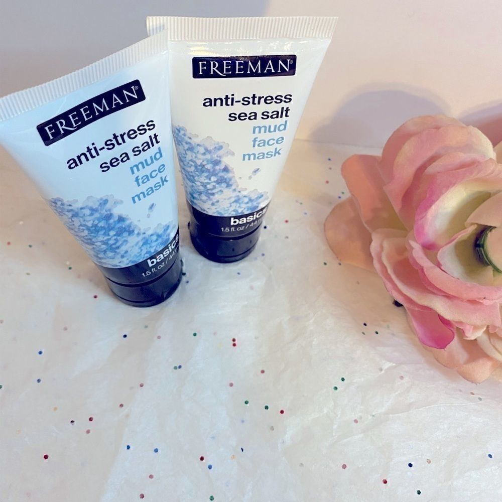 💥Freeman Lot Of 2 Anti -Stress Sea salt mud face mask 1.5 FL OZ